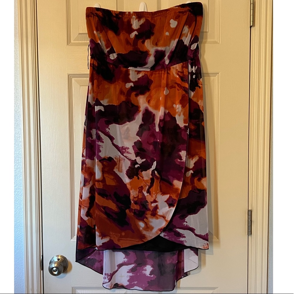 Tube top dress floral like splatter pattern dress from Maurice’s PLUS SIZE